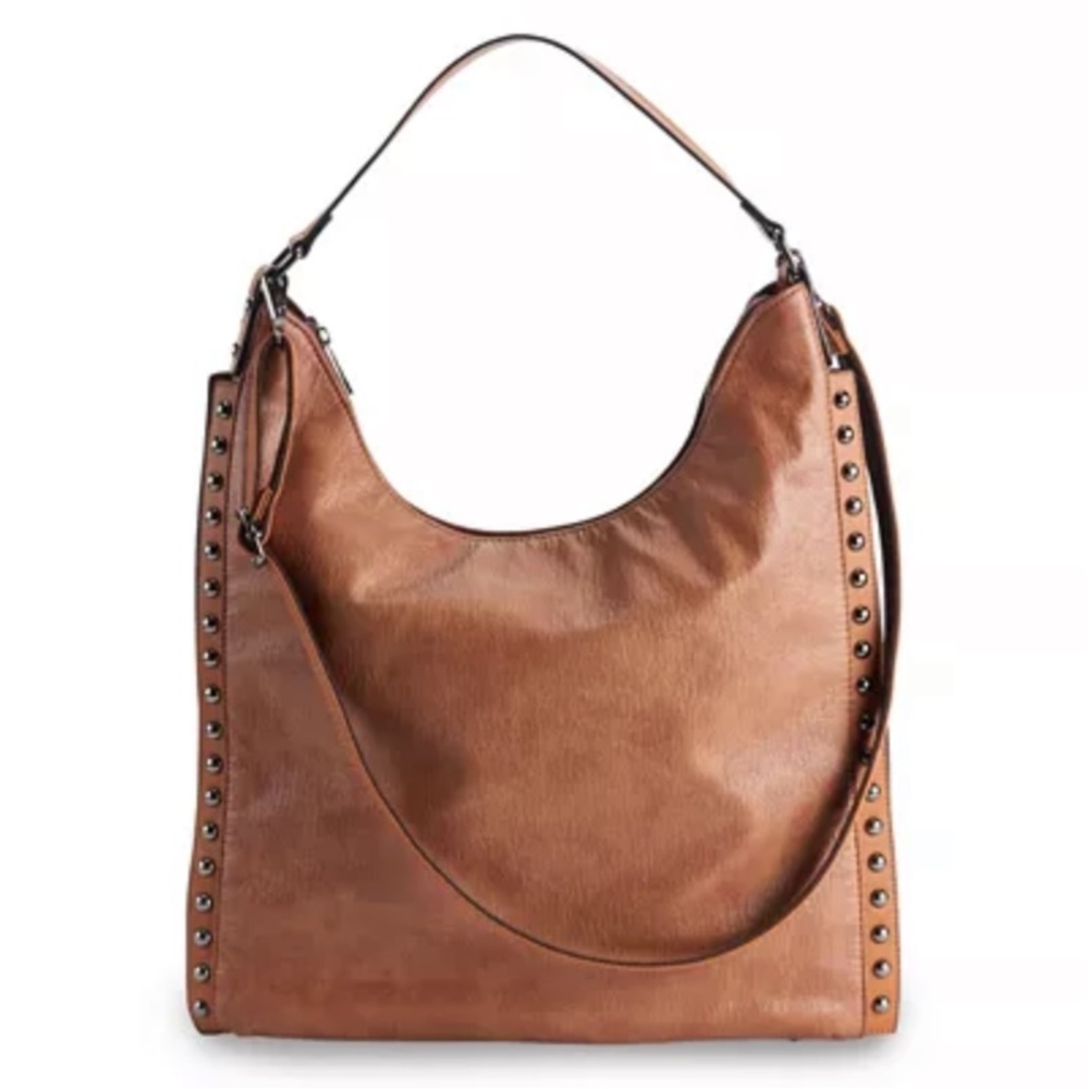 Mellow World Marion Cognac Studded Hobo Bag